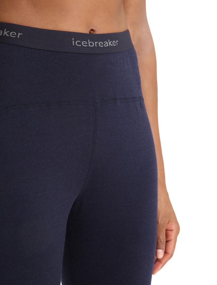 Midnight Navy / Snow Icebreaker Merino 200 Sonebula Thermal Women's Leggings | AU 1535GSOL